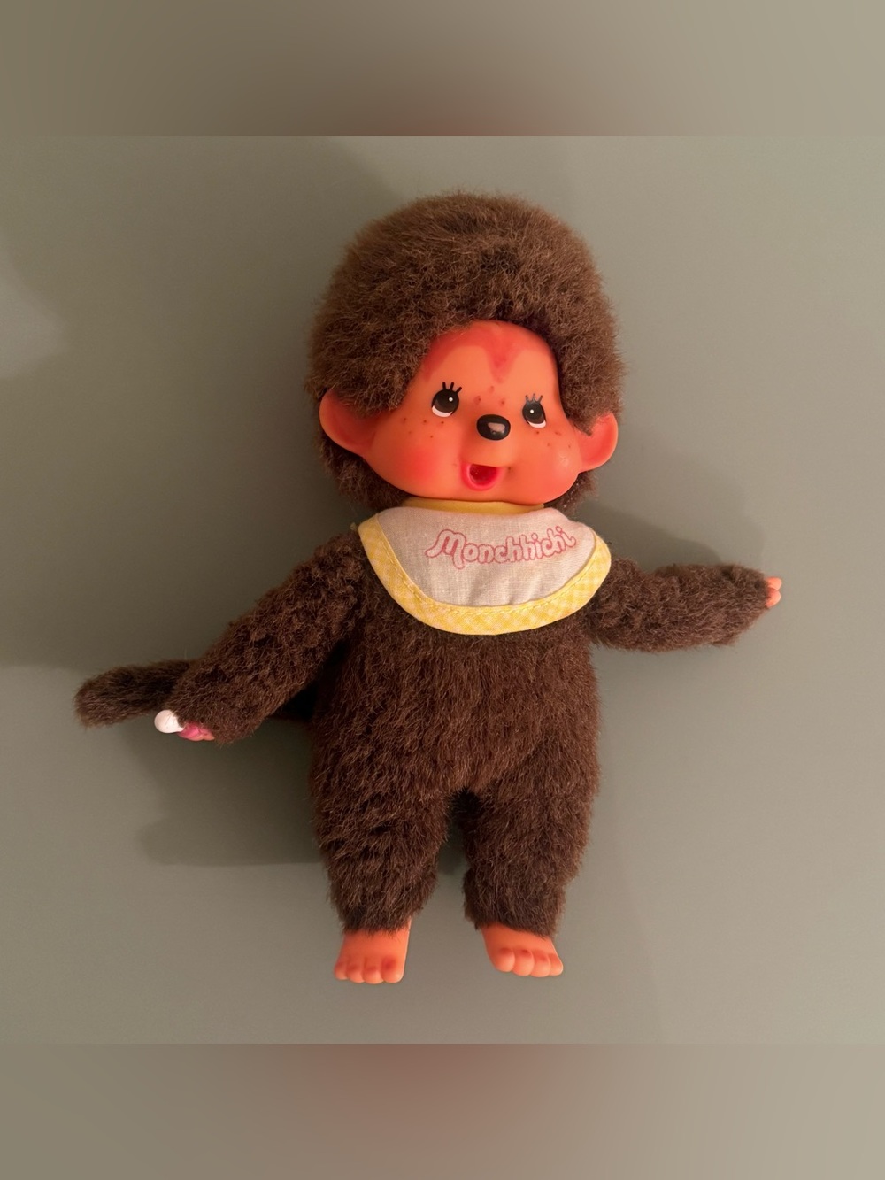 Vintage Sekiguchi Monchhichi Doll with Yellow Bib